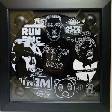 Schilderij getiteld "Rap on vinyle" door Mélodesign, Origineel Kunstwerk, Acryl