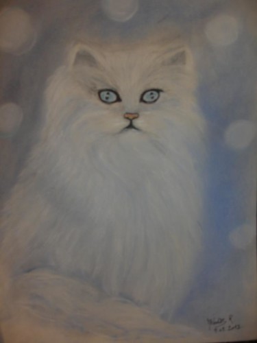 Peinture intitulée "chat ou chouette?" par Mélodie R. Arts & Co, Œuvre d'art originale