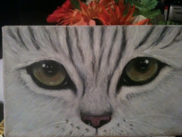 Peinture intitulée "les-yeux-de-chat" par Mélodie R. Arts & Co, Œuvre d'art originale, Acrylique