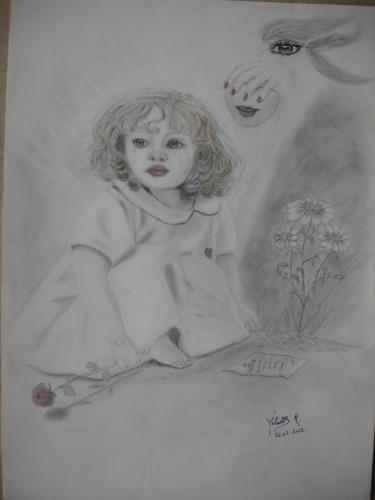 Peinture intitulée "la-petite-fille-a-l…" par Mélodie R. Arts & Co, Œuvre d'art originale, Huile