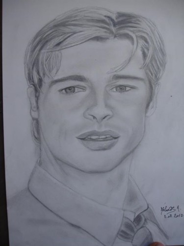Drawing titled "Brad PITT" by Mélodie R. Arts & Co, Original Artwork, Other