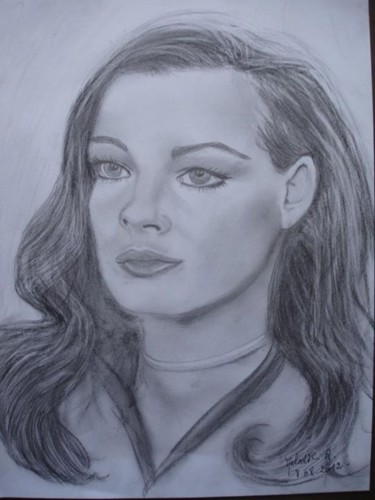 Drawing titled "Romy SCHNEIDER" by Mélodie R. Arts & Co, Original Artwork, Other