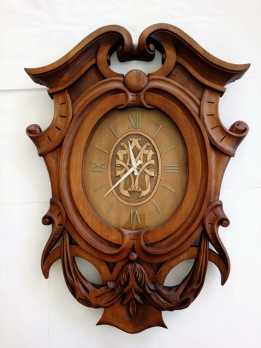 Γλυπτική με τίτλο "Часы" από Melor Verulidze, Αυθεντικά έργα τέχνης, Ξύλο