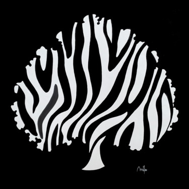 Peinture intitulée "zebra tree.jpg" par Mélou, Œuvre d'art originale, Acrylique