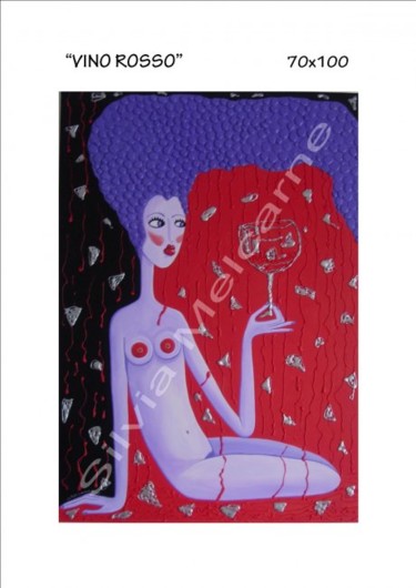 Pittura intitolato ""vino rosso"" da Nenarias, Opera d'arte originale