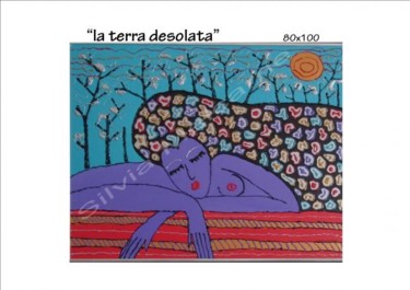 Pittura intitolato ""La terra desolata"" da Nenarias, Opera d'arte originale