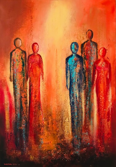Painting titled "family" by Meltem Gioli, Original Artwork, Acrylic
