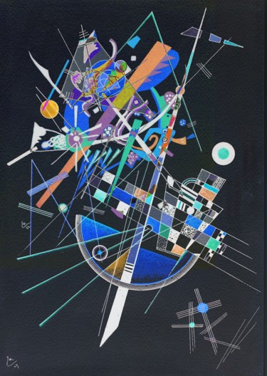Arts numériques intitulée "Kandinsky by night" par Melty, Œuvre d'art originale, Peinture numérique