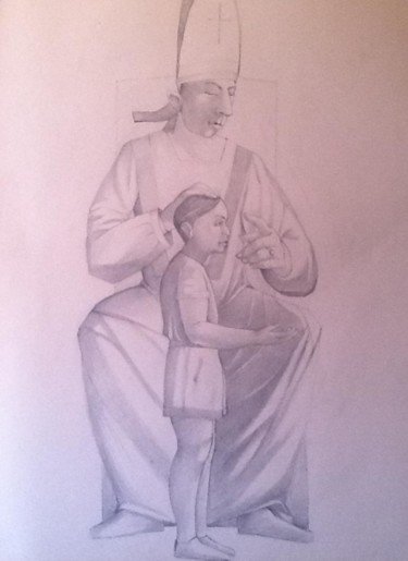 Рисунок под названием "suffer little child…" - Mel, Подлинное произведение искусства, Карандаш Установлен на картон