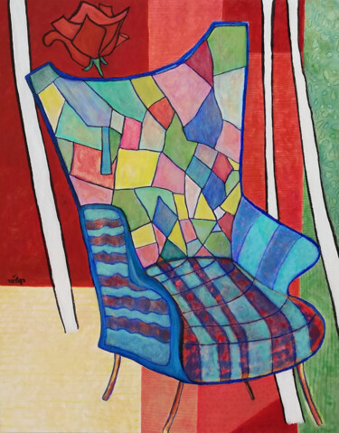 Pintura titulada "série PAUSE Arlequin" por Mélys, Obra de arte original, Acrílico Montado en Bastidor de camilla de madera