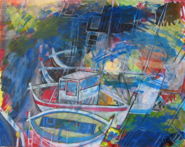 Painting titled "série MARINE Peter…" by Mélys, Original Artwork, Acrylic Mounted on Wood Stretcher frame