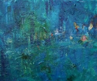 Pintura intitulada "Noturno" por Maria Emilia Amaral, Obras de arte originais, Óleo