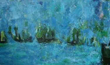 Pintura intitulada "Alto mar" por Maria Emilia Amaral, Obras de arte originais, Óleo