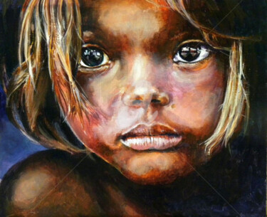 Painting titled "les yeux dans les-…" by Memto, Original Artwork, Acrylic