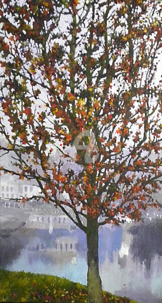 Peinture intitulée "L'arbre rouge .jpg" par Memto, Œuvre d'art originale, Acrylique