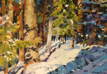 Peinture intitulée "Paysage de neige.jpg" par Memto, Œuvre d'art originale, Acrylique