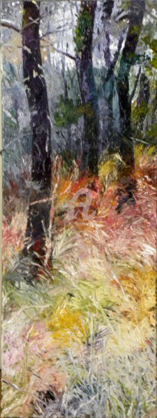 Peinture intitulée "forêt en novembre.j…" par Memto, Œuvre d'art originale, Huile