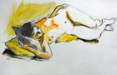 Peinture intitulée "sommeil de Jade.jpg" par Memto, Œuvre d'art originale, Acrylique