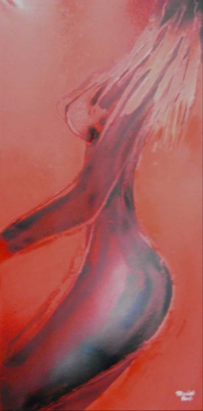 Painting titled "Dancing in the red…" by Mendelart, Original Artwork, Oil