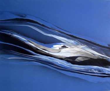 Painting titled "Blue" by Mendelart, Original Artwork, Oil