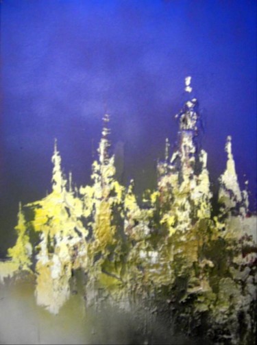 Painting titled "Wald" by Mendelart, Original Artwork, Oil
