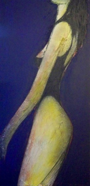 Painting titled "Danseuse de nuit" by Mendelart, Original Artwork, Oil