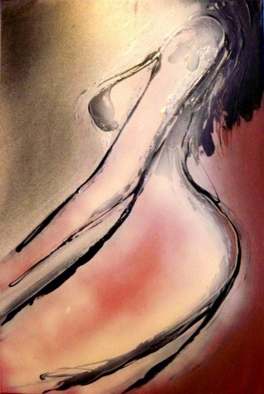 Painting titled "Danseuse nue" by Mendelart, Original Artwork, Oil