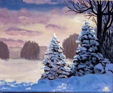Painting titled "Winter Fields" by Mendoza Fine Arts, Original Artwork, Acrylic