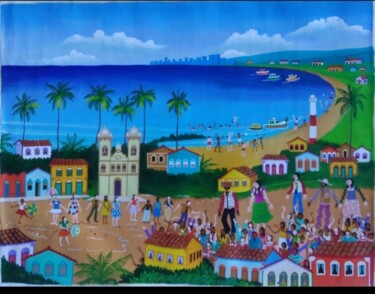 Pintura intitulada "Paisagem de Olinda" por Menezes De Sousa, Obras de arte originais, Acrílico