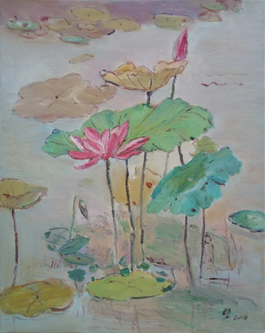 Painting titled "Lotus" by Mengmeng Yue, Original Artwork
