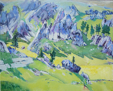 Painting titled "Xinjiang Scenery" by Mengmeng Yue, Original Artwork