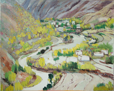 Peinture intitulée "Beauty Valley" par Mengmeng Yue, Œuvre d'art originale