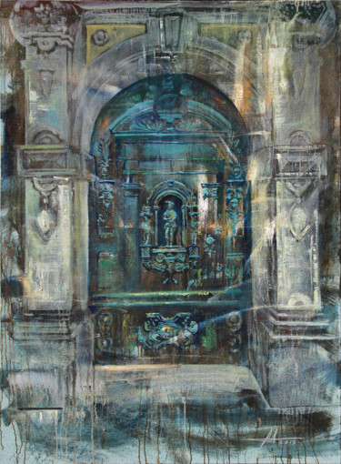 Картина под названием "FLICKER OF TIME" - Anatoliy Menkiv, Подлинное произведение искусства, Масло Установлен на Деревянная…