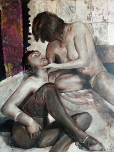 Painting titled "anonymous 1953" by Mennato Tedesco, Original Artwork, Acrylic