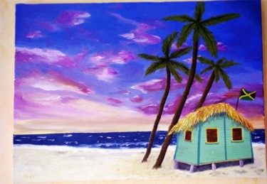 Peinture intitulée "La cabane Jamaïcaine" par Antoni Menu, Œuvre d'art originale, Autre