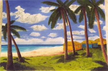Peinture intitulée "Palmiers" par Antoni Menu, Œuvre d'art originale, Autre