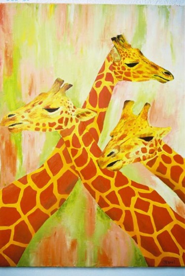 Peinture intitulée "Girafes" par Antoni Menu, Œuvre d'art originale, Autre