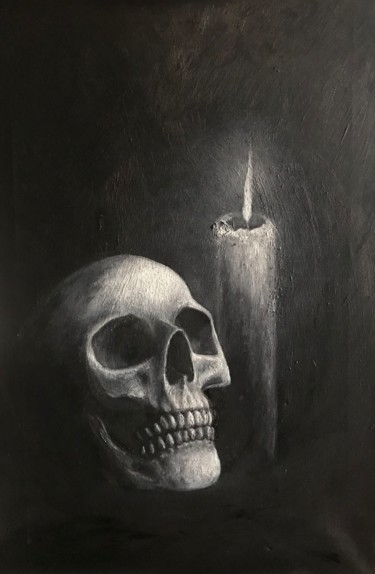 Peinture intitulée "Skull Love R.S." par Meomer, Œuvre d'art originale, Huile