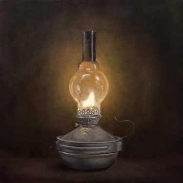 Peinture intitulée "Kerosene Lamp" par Meomer, Œuvre d'art originale, Huile