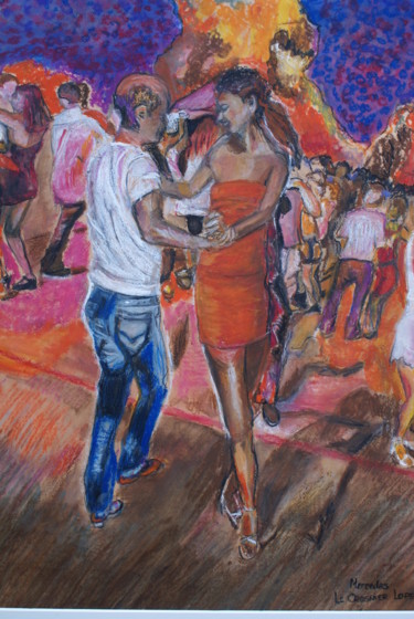 Картина под названием "bal-latino." - Mercedes Le Crosnier Lopez, Подлинное произведение искусства, Пастель