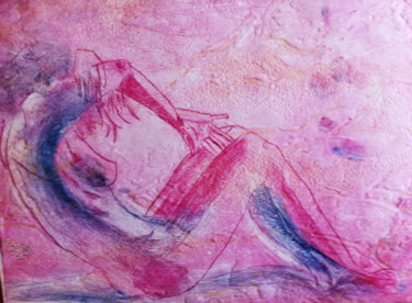Incisioni, stampe intitolato "femme-au-reveil-" da Mercedes Le Crosnier Lopez, Opera d'arte originale, incisione