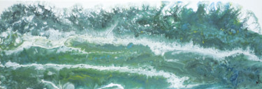 Painting titled "GREEN WAVES" by Mercedes Vanpeene, Original Artwork, Acrylic