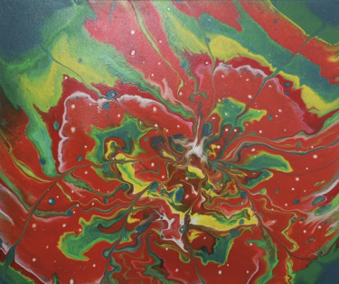 Schilderij getiteld "FLEUR SAUVAGE" door Mercedes Vanpeene, Origineel Kunstwerk, Acryl