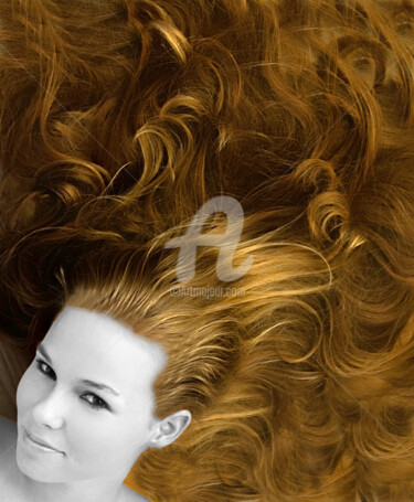 Digital Arts titled "Hairdusa" by Richard Cresswell Thomas, Original Artwork, 2D Digital Work