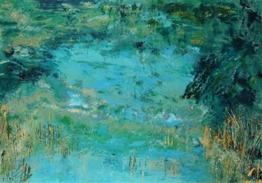 Painting titled "Waterland" by Merel Rose, Original Artwork, Acrylic