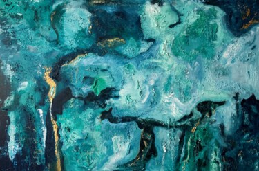 Painting titled "Blue Ocean" by Merel Rose, Original Artwork, Acrylic