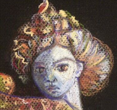 Disegno intitolato "tête" da Sylvia Leroy, Opera d'arte originale, Pastello
