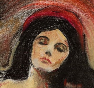 Dessin intitulée "madonetête" par Sylvia Leroy, Œuvre d'art originale, Pastel