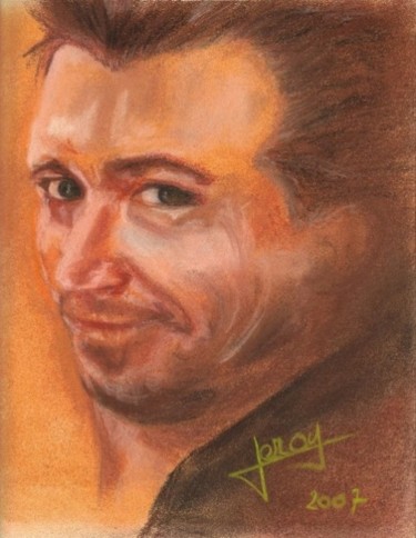 Drawing titled "Laurent2" by Sylvia Leroy, Original Artwork, Pastel