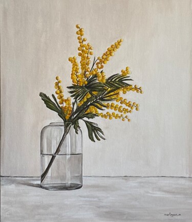 Картина под названием ""mimosa"" - Meri Martoian, Подлинное произведение искусства, Акрил Установлен на картон